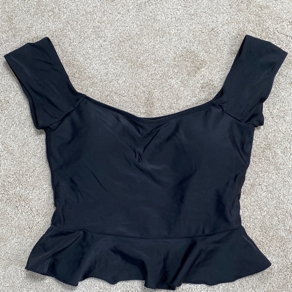 Elegant Black Women's Swim Crop Top